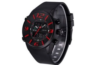 ساعة Weide Analog Digital Black Red Watch