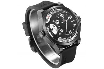  ساعة Weide  Black Army Military Quartz Sport Wrist Watch - Black