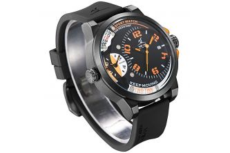  ساعة Weide Black Army Military Quartz Sport Wrist Watch - Orange