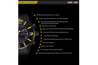 ساعة Weide Analog Digital Black Yellow Watch