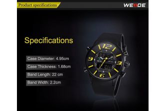 ساعة Weide Analog Digital Black Yellow Watch