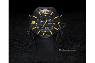 ساعة Weide Analog Digital Black Yellow Watch