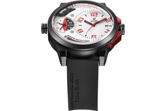 ساعة Weide Black Army Military Quartz Sport Wrist Watch - Red