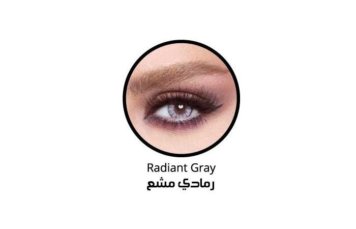 زوج عدسات لاصقة تجميلية من بيلا - glow radiant gray  - رمادي مشع