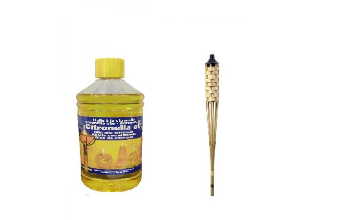 طارد الحشرات Bamboo Tiki Torches+TORCHLIGHT 1 LITER OIL IMPORTS