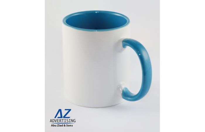 Mug  سيراميك   لون أزرق و ابيض AZ
