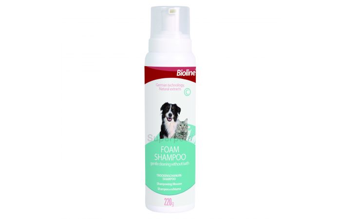 شامبو قطط وكلاب فوم Bioline Foam Shampoo for Dogs and Cats – 220 g