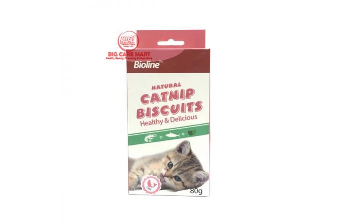 بسكوت سمك لقطط BIOLINE Catnip Biscuits Cod Fish 80g