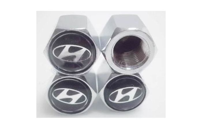 Hyundai Emblem Wheel Tyre Tire Valve Air Caps Cover Stem